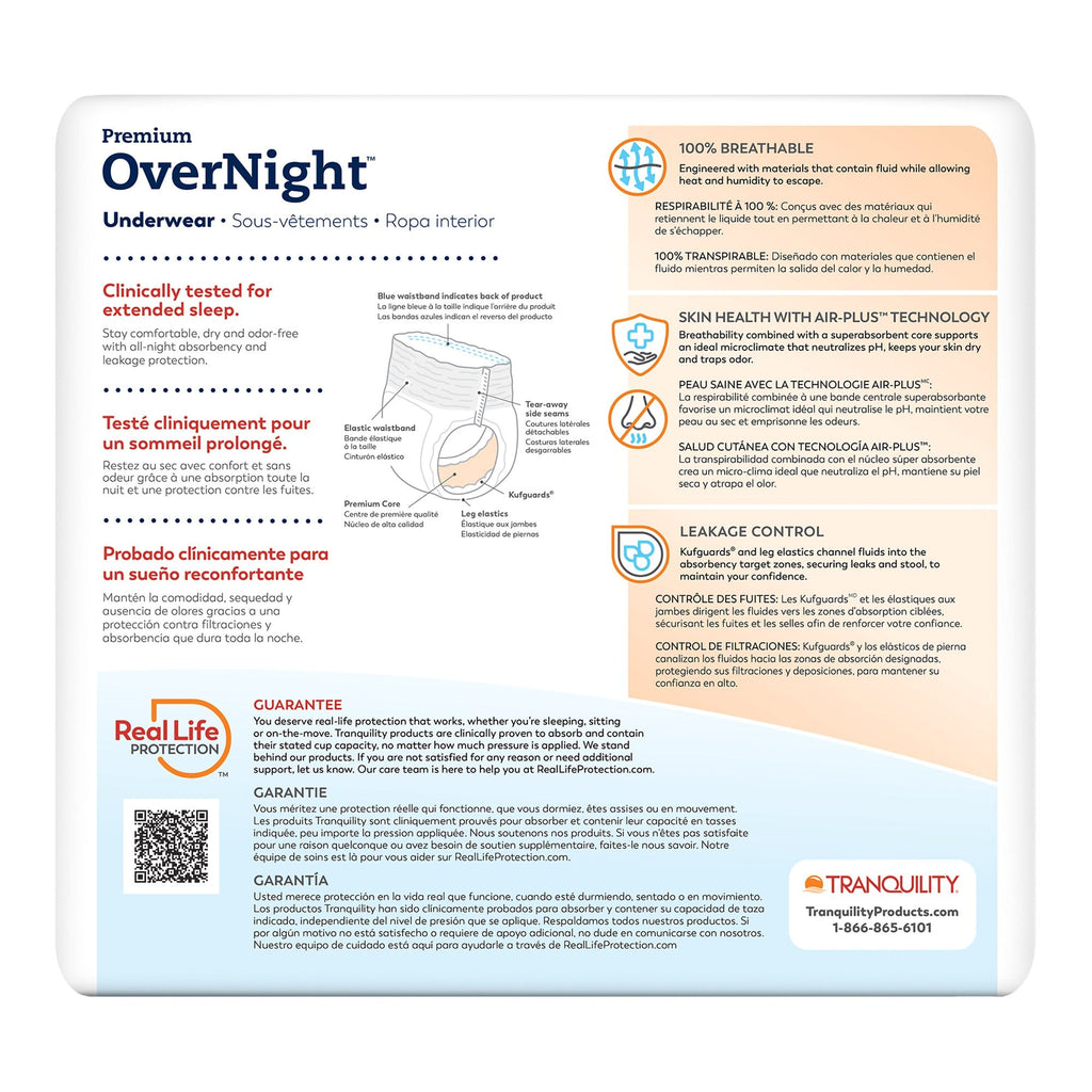 Tranquility Premium OverNight Disposable Absorbent Underwear, M 2115