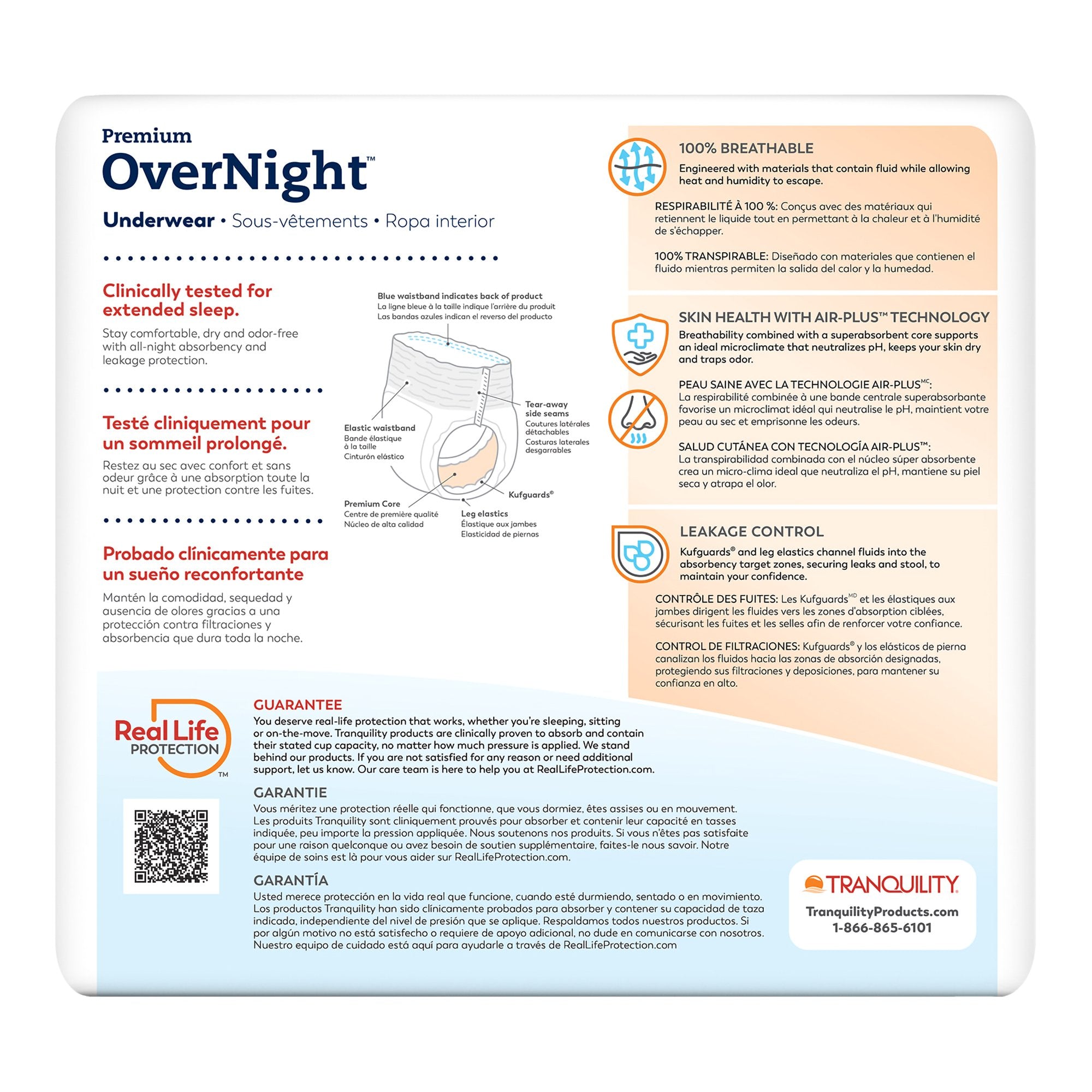 Tranquility Premium OverNight Disposable Absorbent Underwear, M 2115