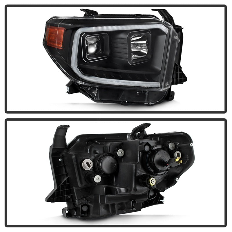 SPYDER xTune 14-17 Toyota Tundra DRL LED Light Bar Projector Headlights - Black (PRO-JH-TTU14-LB-BK) 9043024