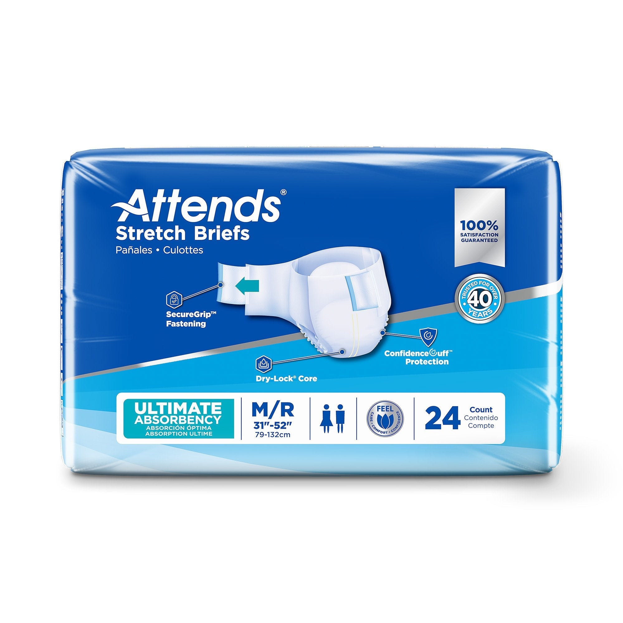 Attends® Stretch Briefs, Medium / Regular DDSMR