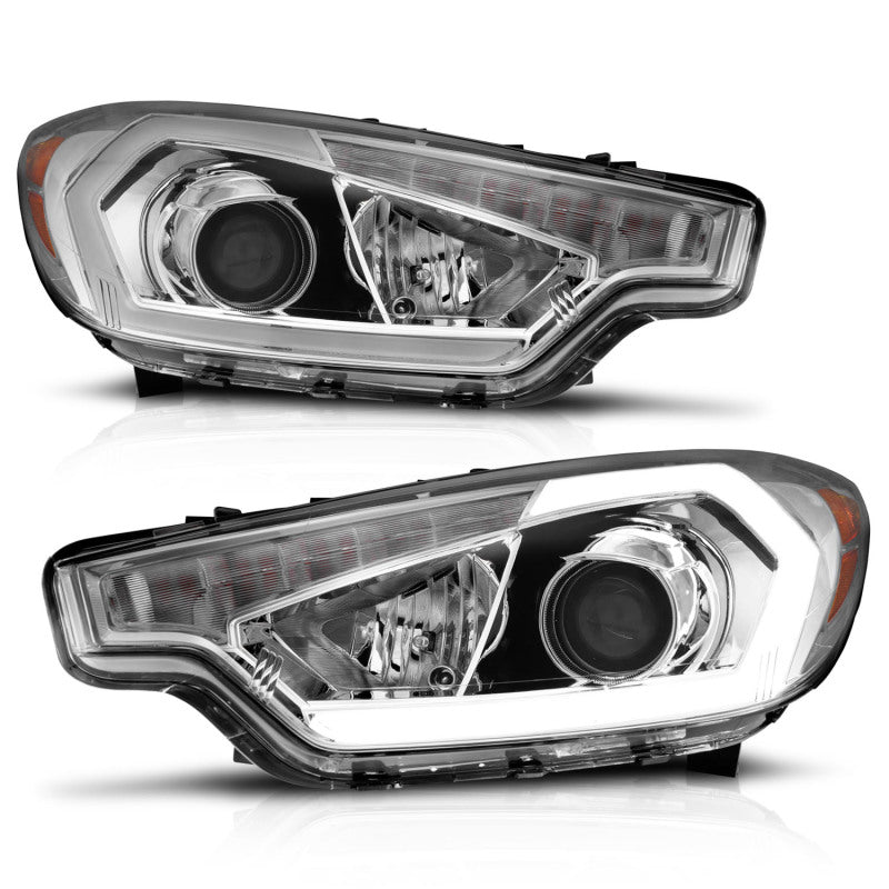 ANZO 2014-2016 Kia Forte Projector Headlights w/ Light Bar Chrome Housing 121561