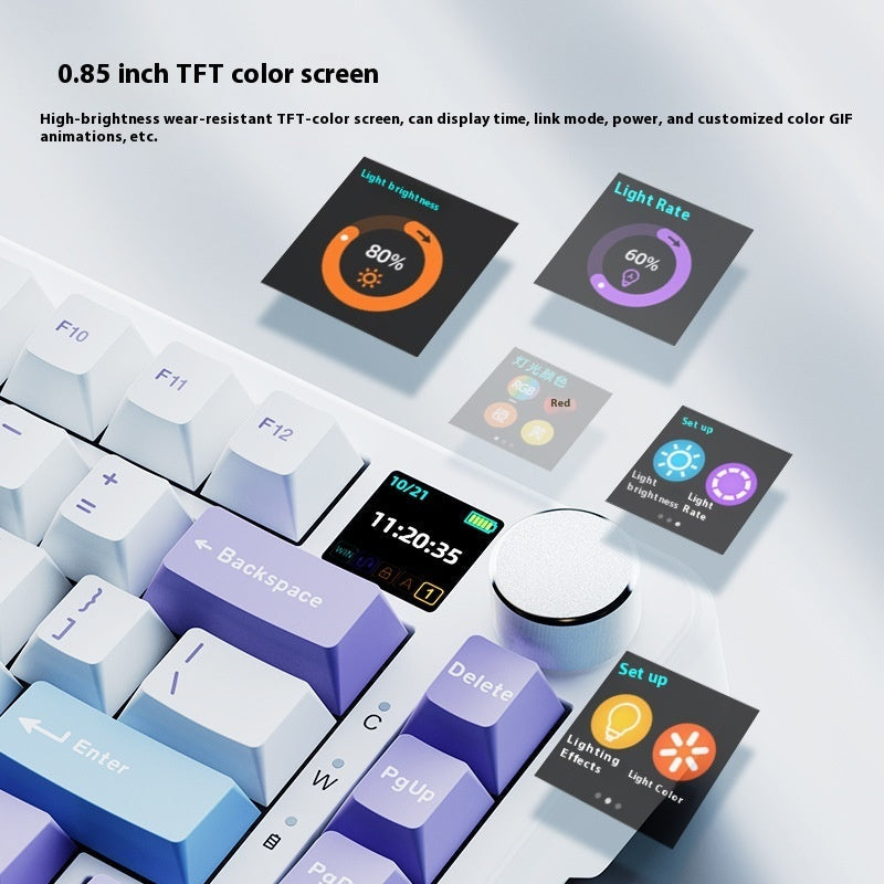 Three-mode Mechanical Keyboard Wireless Hot Plug