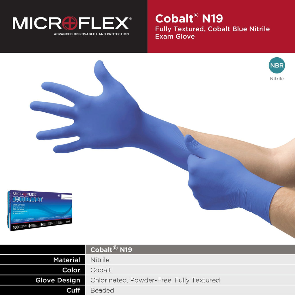 Microflex® Cobalt® Nitrile Exam Glove, Extra Large, Blue N194