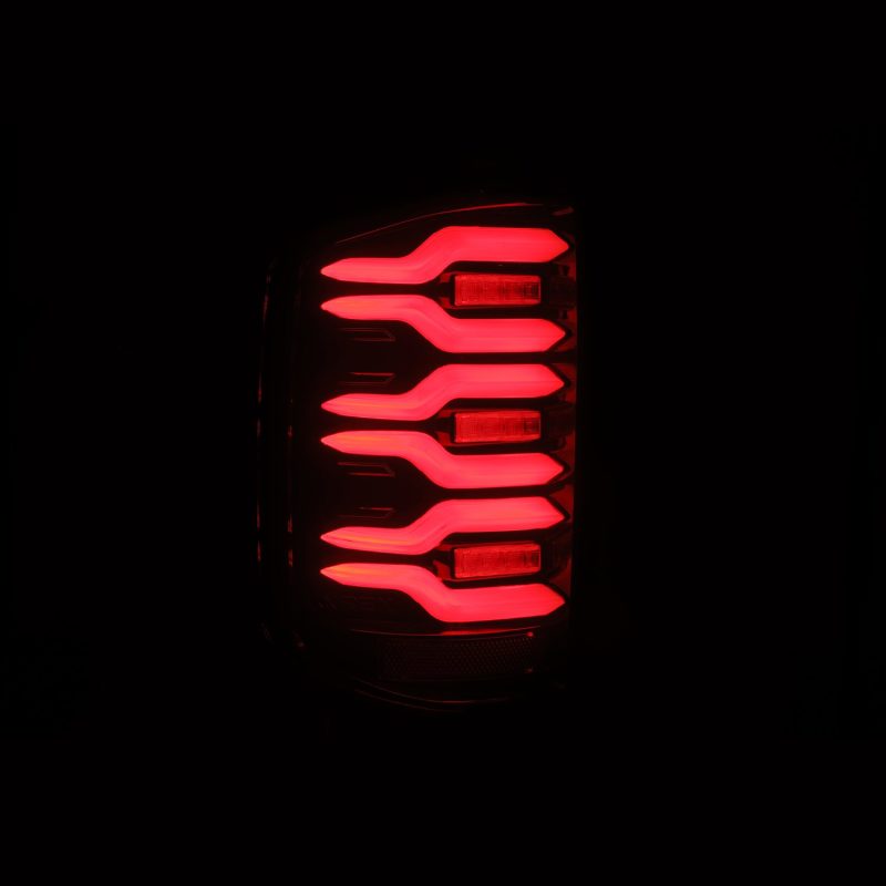 AlphaRex 14-18 Chevy Silverado 1500 Luxx-Series LED Tail Lights Black/Red w/Activ Light/Seq Signal 620050 *Discontinued