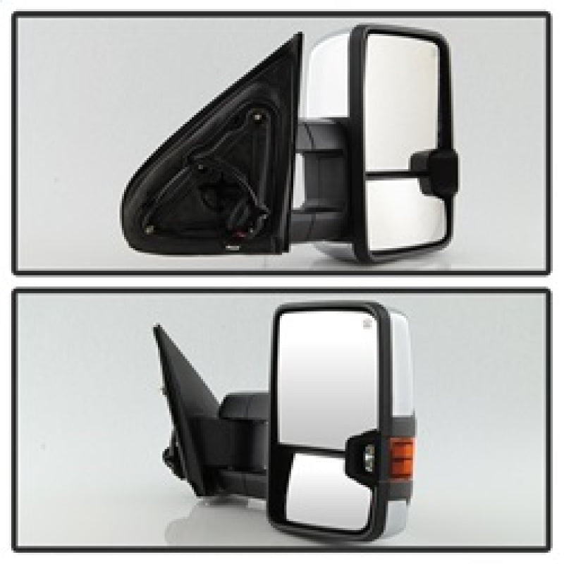 SPYDER xTune Chevy Silverado 14-16 Heated Amber LED Signal Mirror Chrome MIR-CSIL14S-G3C-PWH-AM-SET 9936777