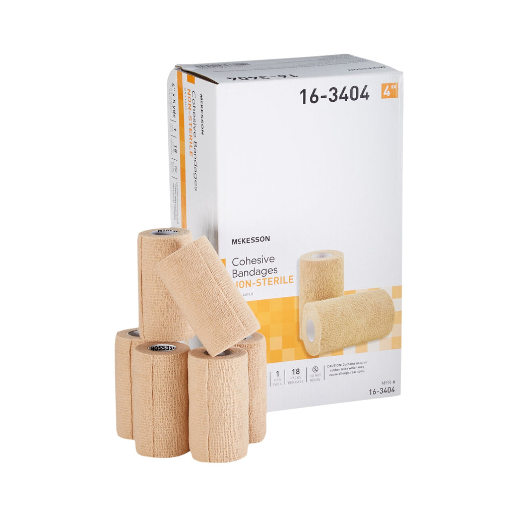 McKesson Self-adherent Closure Cohesive Bandage, 4 Inch x 5 Yard 16-3404
