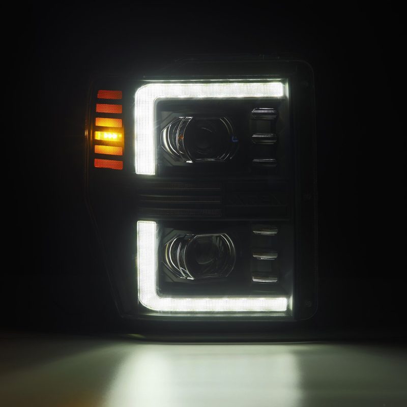 AlphaRex 08-10 Ford F250-550 PRO-Series Projector headlights Black w/Activ Light/Seq Signal 880308 *Discontinued