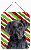Labrador Candy Cane Holiday Christmas Wall or Door Hanging Prints Aluminum Metal Sign Kitchen Wall Bar Bathroom Plaque Home Decor Front Door Plaque, 12x16, Multicolor