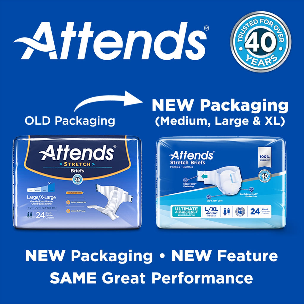 Attends® Stretch Briefs, Medium / Regular DDSMR