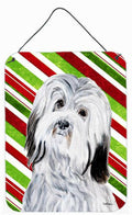 Havanese Candy Cane Christmas Wall or Door Hanging Prints Aluminum Metal Sign Kitchen Wall Bar Bathroom Plaque Home Decor Front Door Plaque, 12x16, Multicolor