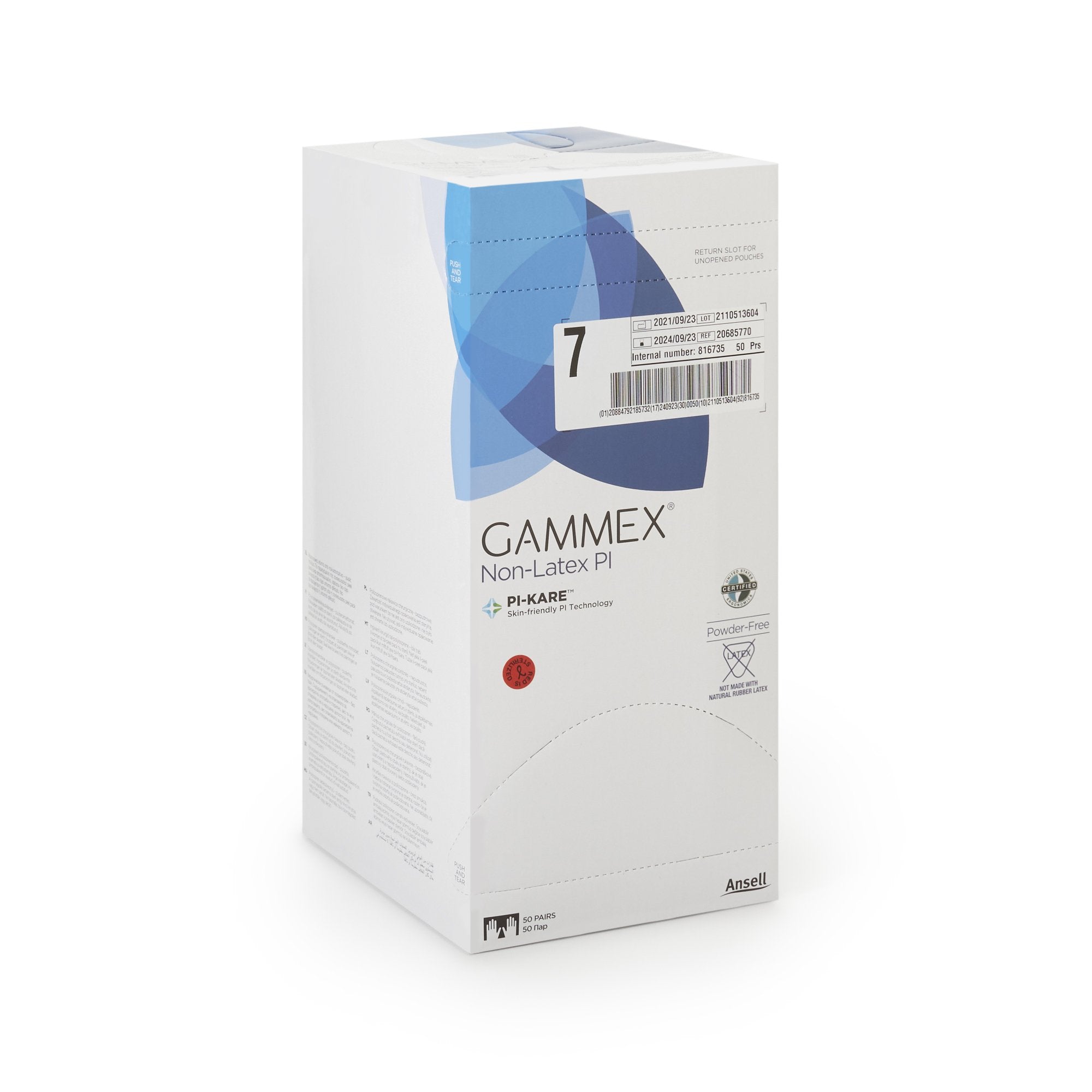 Gammex® Non-Latex PI Polyisoprene Surgical Glove, Size 7, White 20685770