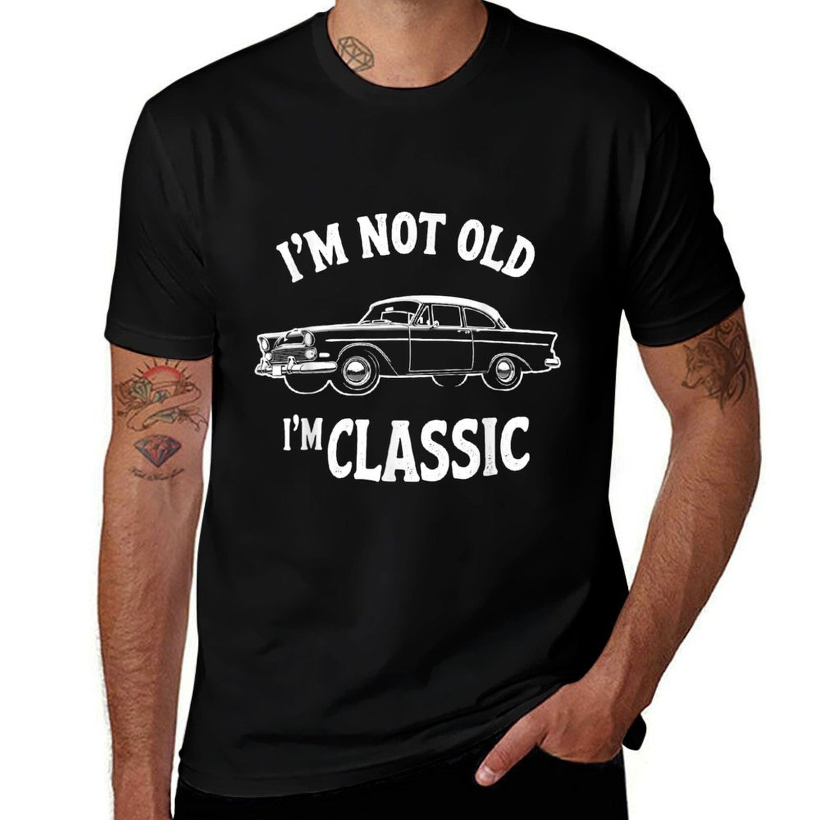 Im Not Old Im Classic Funny Car Graphic - Mens  Womens  Wrinkle-resistant T-Shirt