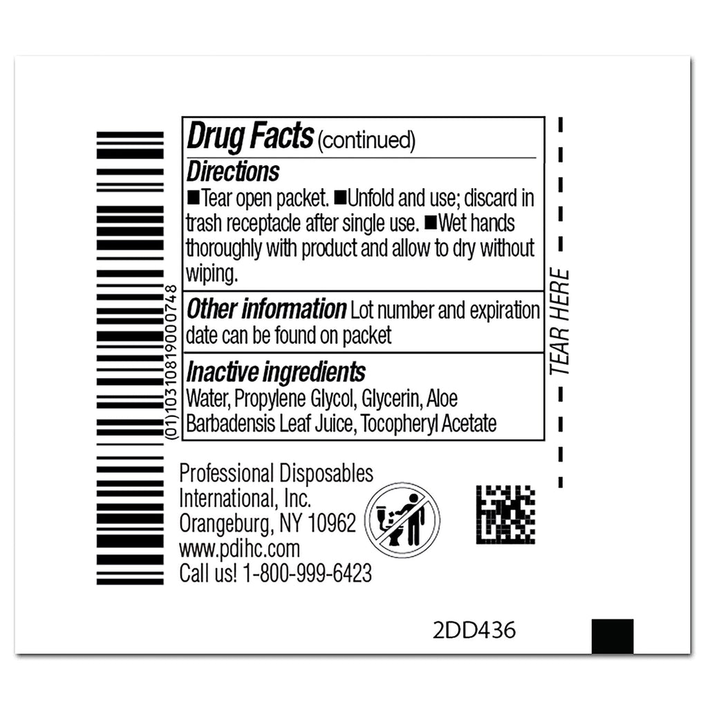 Sani-Hands® Hand Sanitizing Wipes, Ethyl Alcohol, Unscented, 5 X 8 Inch D43600