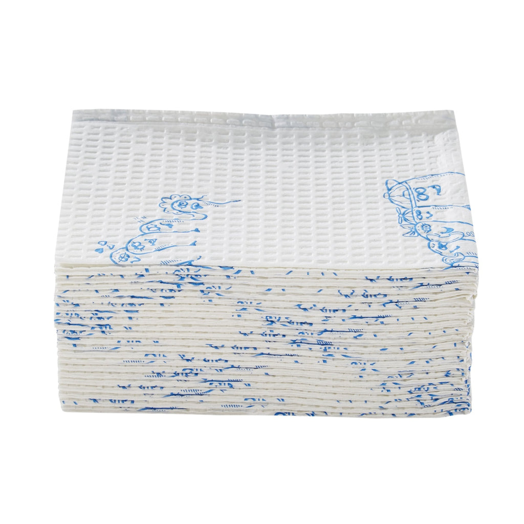 McKesson Nonsterile White / Blue Cartoon Toes Procedure Towel, 13 x 18 Inch 18-918189