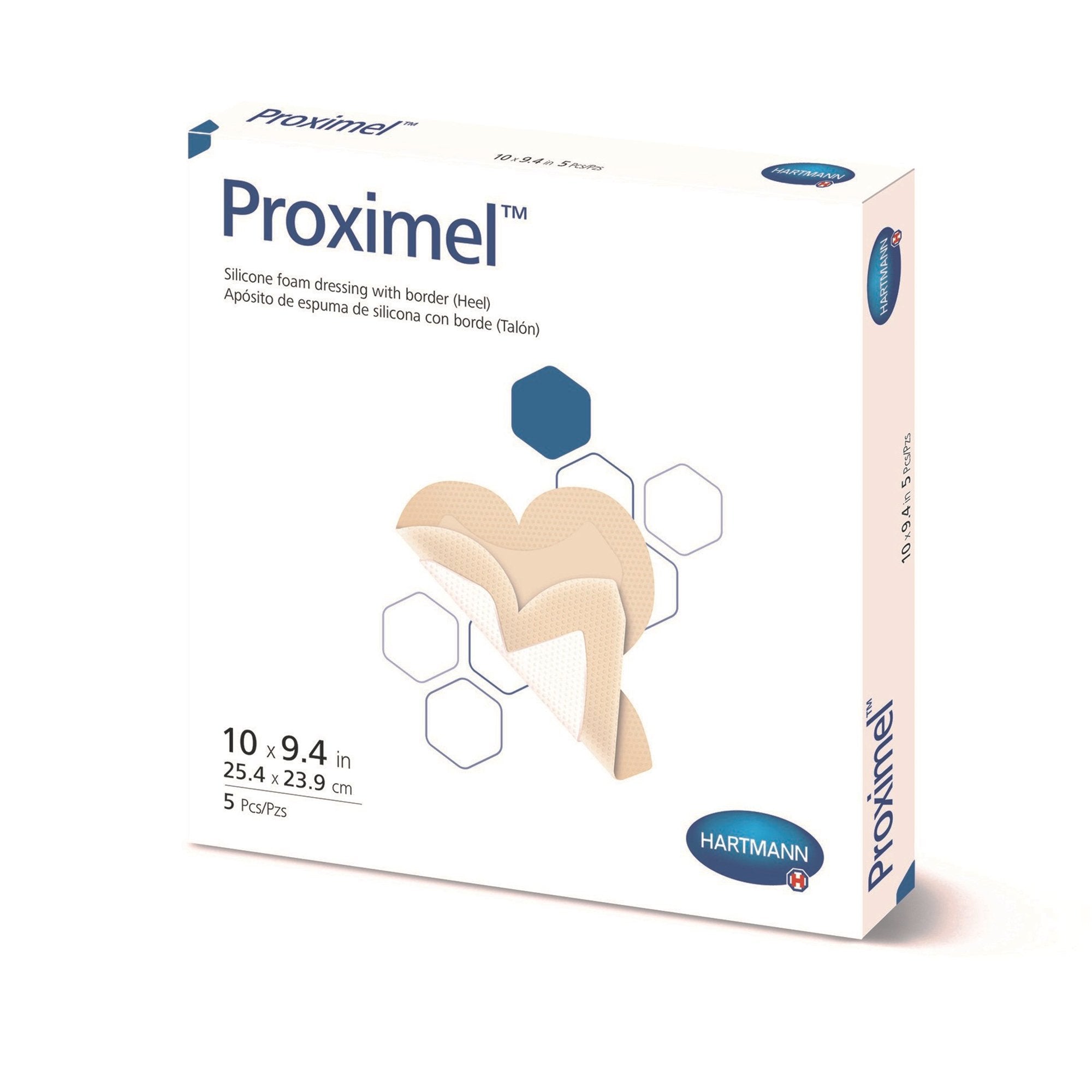 Foam Dressing Proximel® 9-2/5 X 10 Inch With Border Waterproof Film Backing Silicone Adhesive Heel Sterile 14800000