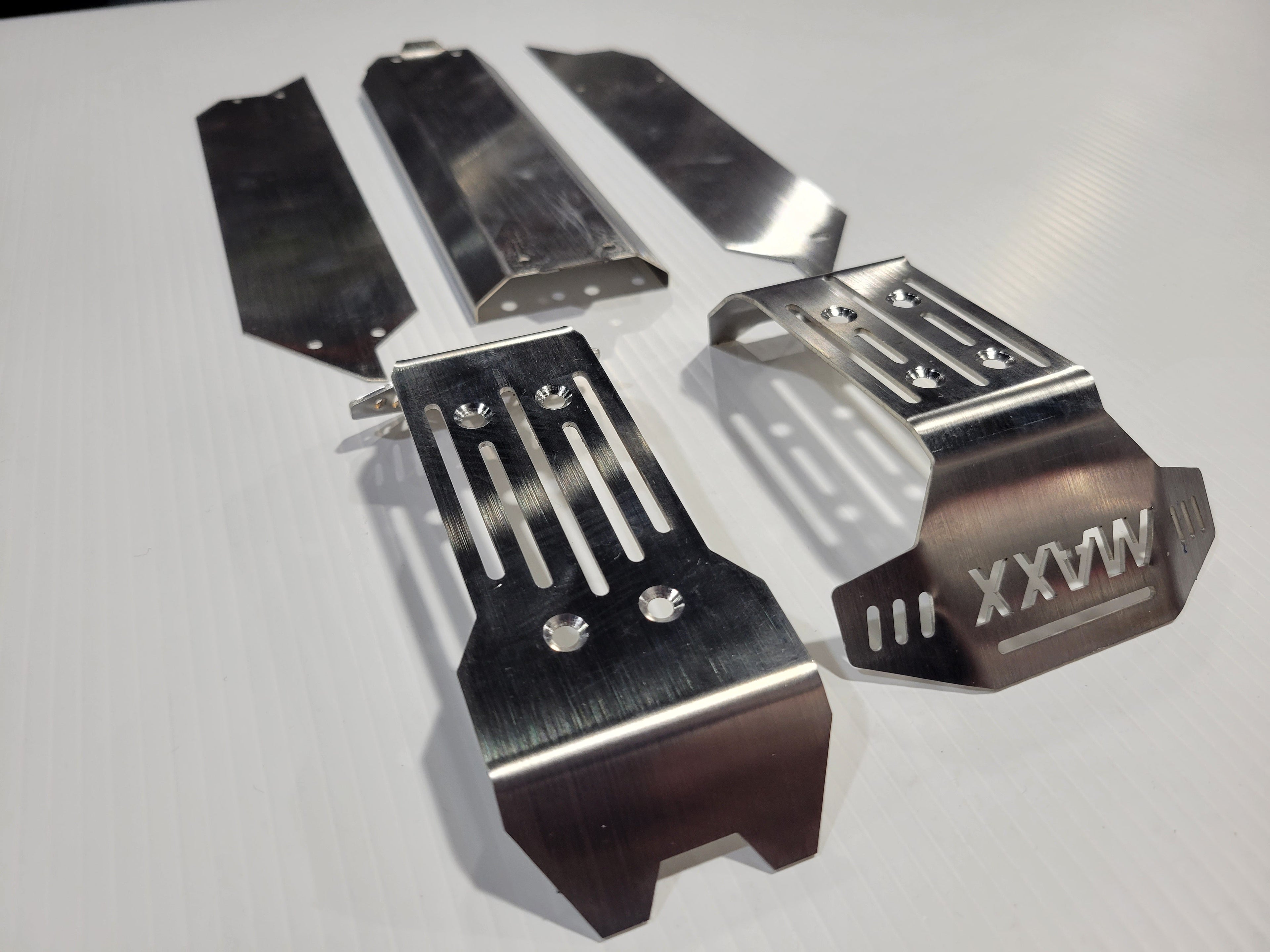 Traxxas MAXX V2 Stainless Steel Chassis Protector Guard Armor Front & Rear Skid