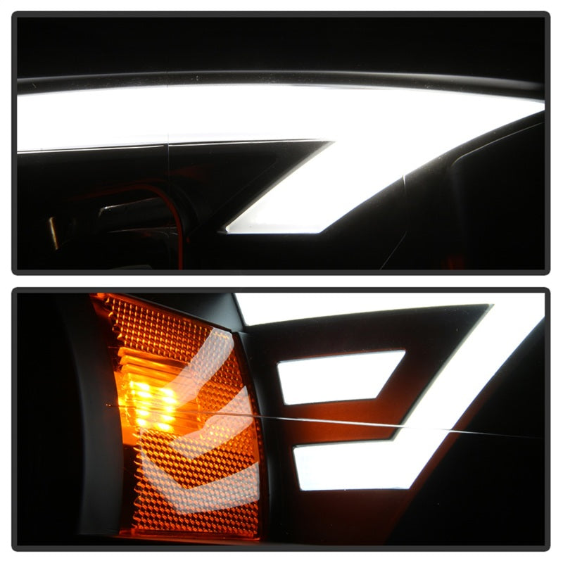 SPYDER xTune 15-17 Ford F-150 DRL LED Light Bar Projector Headlights - Black (PRO-JH-FF15015-LB-BK) 9042935