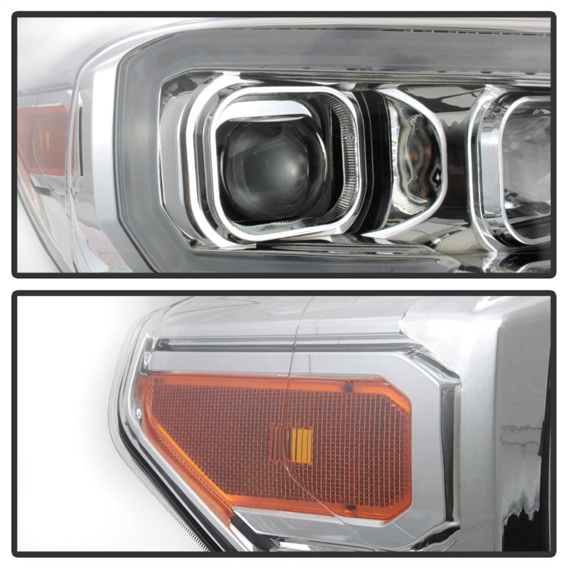 SPYDER xTune 16-18 Toyota Tacoma SR/SR5 DRL Proj Headlights w/Turn Signal - Chrm (PRO-JH-TTA16-SR-C) 9043017