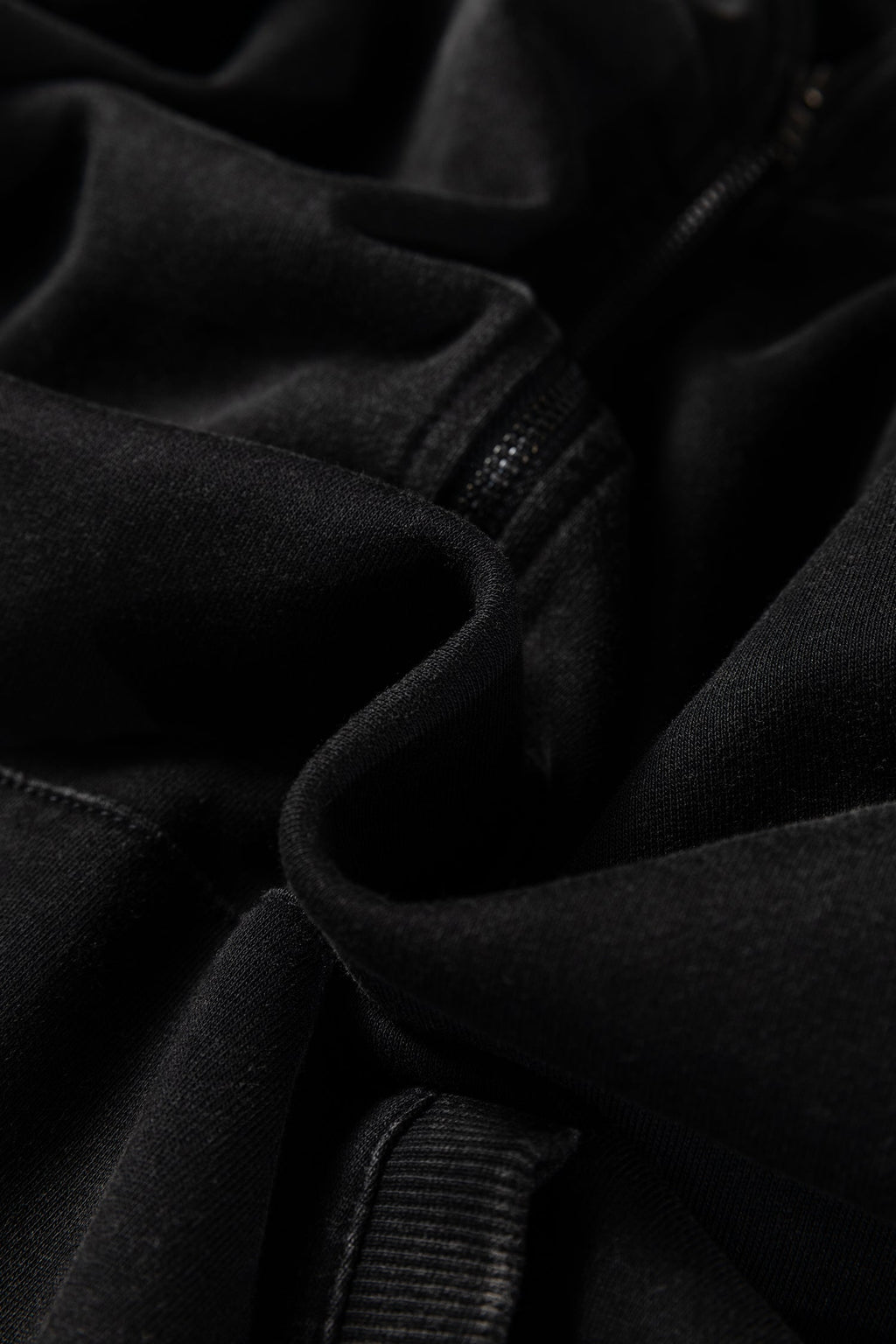 Black Half Zip Kangaroo Pocket Mineral Wash Baggy Hoodie
