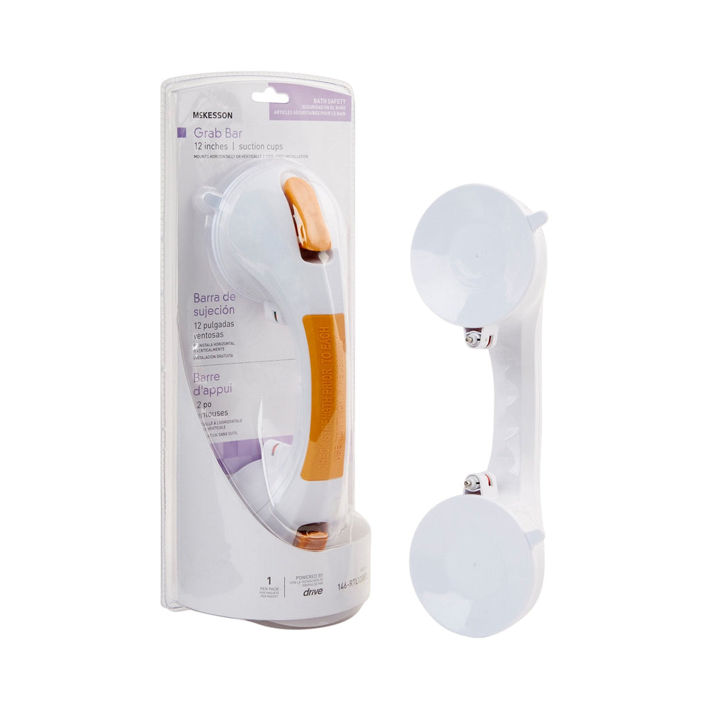 McKesson White / Yellow Plastic Suction-Cup Grab Bar 146-RTL13082