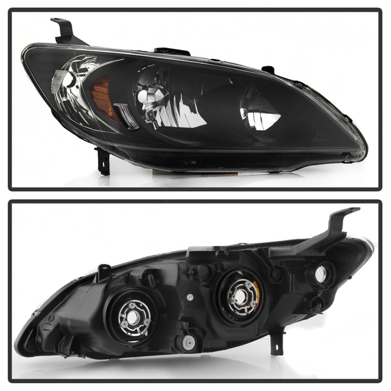 SPYDER xTune 04-05 Honda Civic (Excl Hatchback/Si) OEM Style Headlights - Black (HD-JH-HC04-4D-AM-BK) 9042706