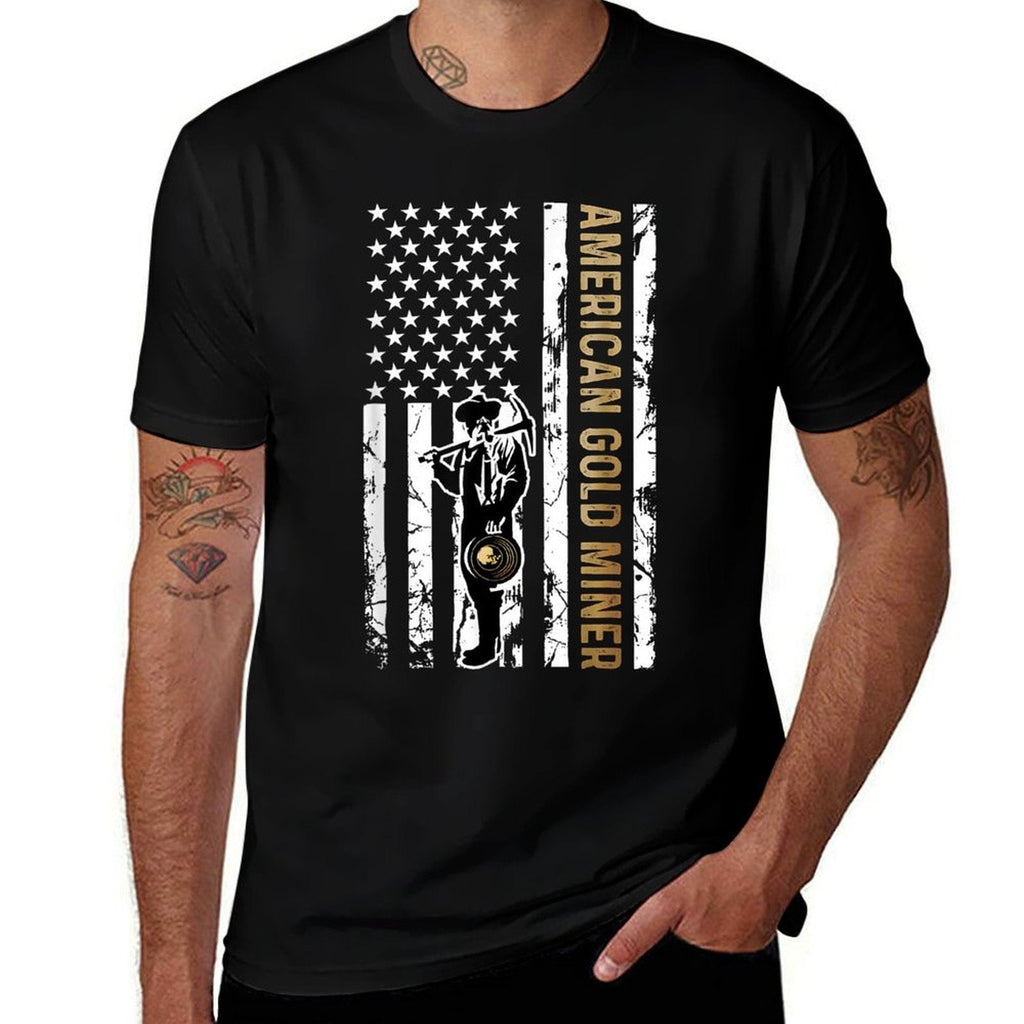 Golden US for American Gold Miner Comfortable T-Shirt