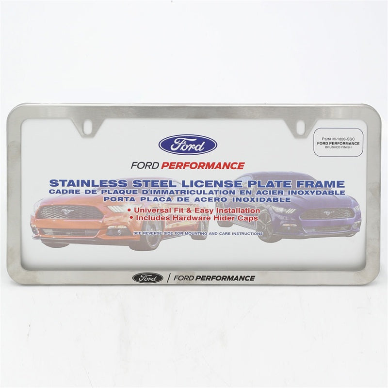 Ford Racing Slim License Plate Frame - Brushed Stainless Steel M-1828-SSC