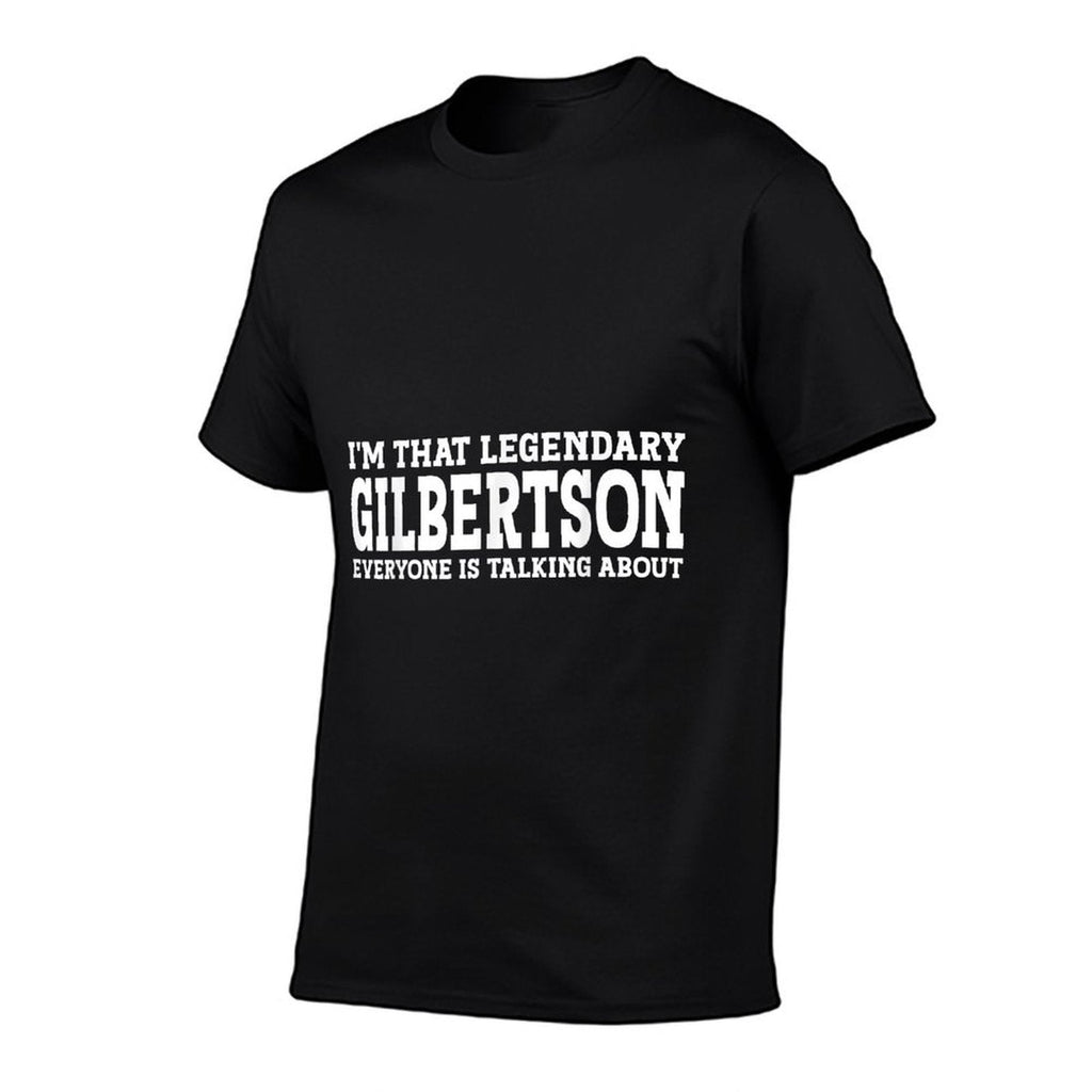 Gilbertson Surname Funny Team Family Last Name Gilbertson  Rolled Sleeves T-Shirt