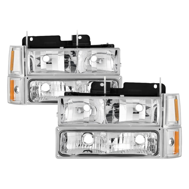 SPYDER xTune GMC C/K Series 94-98 Headlights w/ Corner and Parking Lights - Chrome HD-JH-GCK94-C-SET 9037412