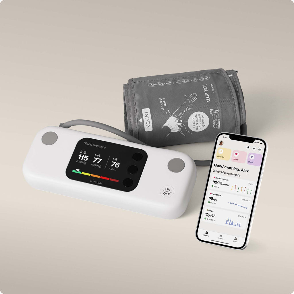 Withings® Smarthealth Digital Blood Pressure Monitor Adult Nylon Arm Cuff Mobile Desk Model - WPM07-08-ALL-INT