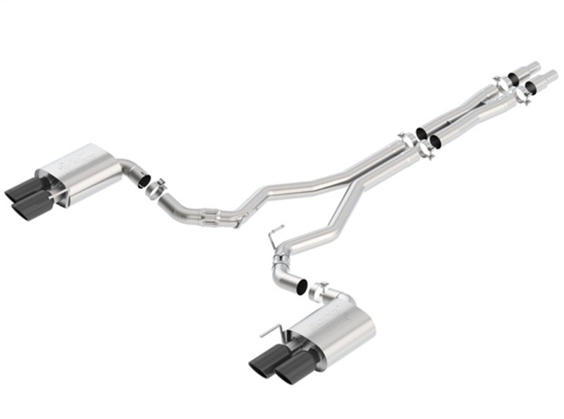 Borla 2018 Ford Mustang GT (A/T / M/T) 3in ATAK Catback Exhaust w/o Valves w/ Black Chrome Tips 140746BC