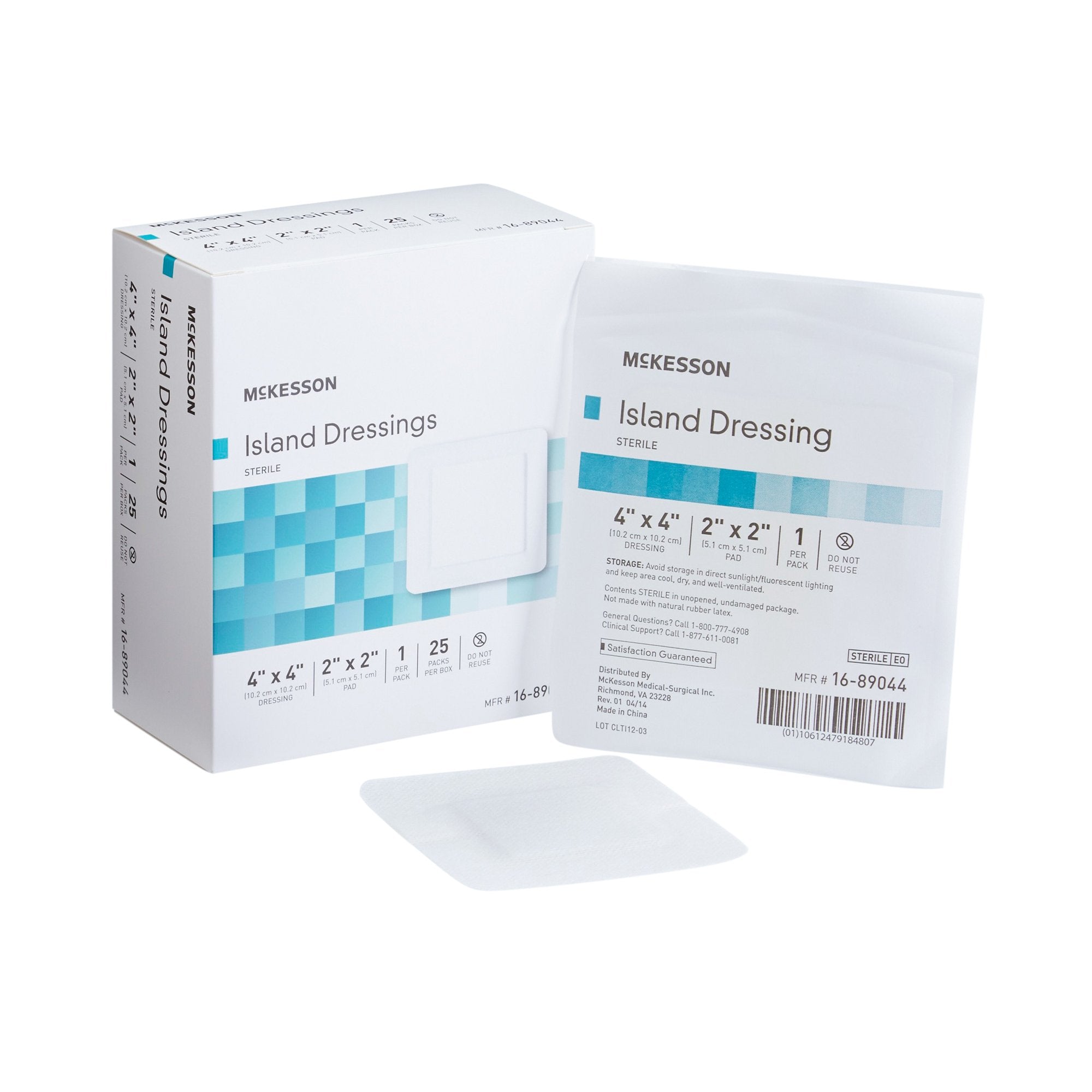 McKesson Adhesive Dressing, 4 x 4 Inch 16-89044
