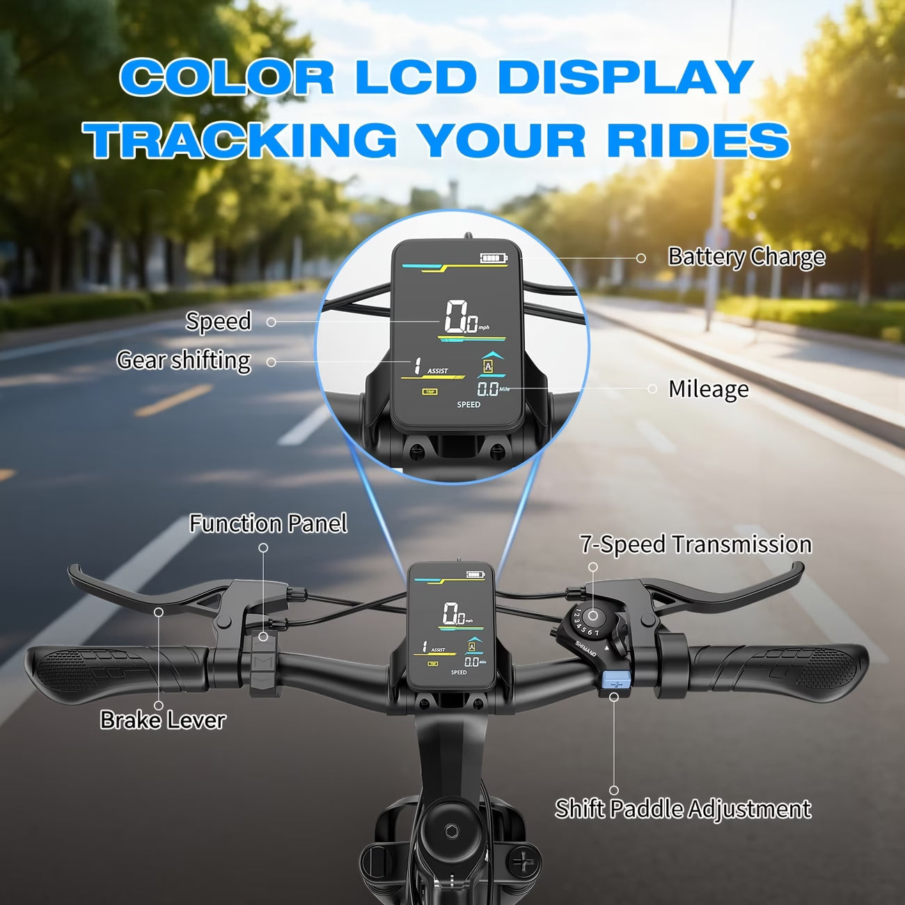 Electric Bike for Adults, 749W Peak Mountain Ebike with 27.9 MPH, 45 Miles Range, 7 Speeds, 48V 10Ah Removable Battery Ebike, 26" Electric Bicycle for Commute