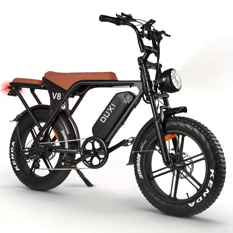 Electric Bike, V8 Electric Mountain Bike with 740W Motor 48V 15Ah Removable Larger Battery 19mph/h 20'' Tire E Bike, Adult Electric Bicycles, Electric Dirt Bike, Electric Mountain Bike, Electric Bicycle for Adults, E Bike