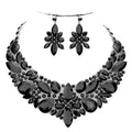 Elegant Multi Stone Evening Necklace Earrings Set