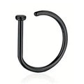 Elegant Punk-Style Stainless Steel Nose Rings - Clip-On Non-Piercing Design