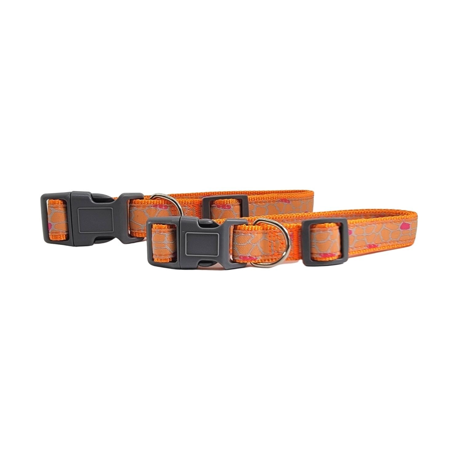 Nylon Dog Collar with Embroidered Giraffe Design/Animal Print, Secure & Adjustable Fit