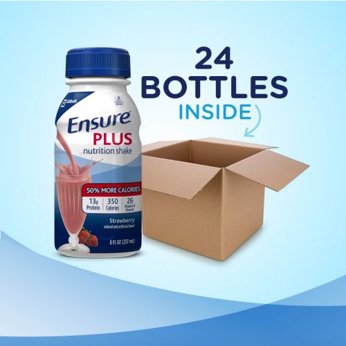 Oral Supplement Ensure® Plus Nutrition Shake Strawberry Flavor Liquid 8 oz. Bottle - 57269