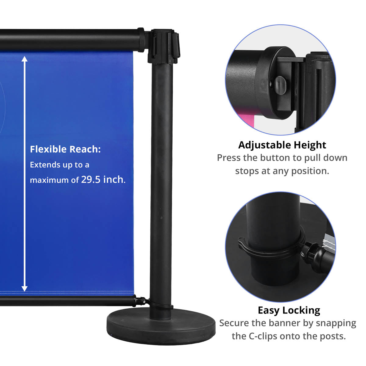 Yescom 4ct. Custom Printed Retractable Banner for Stanchions