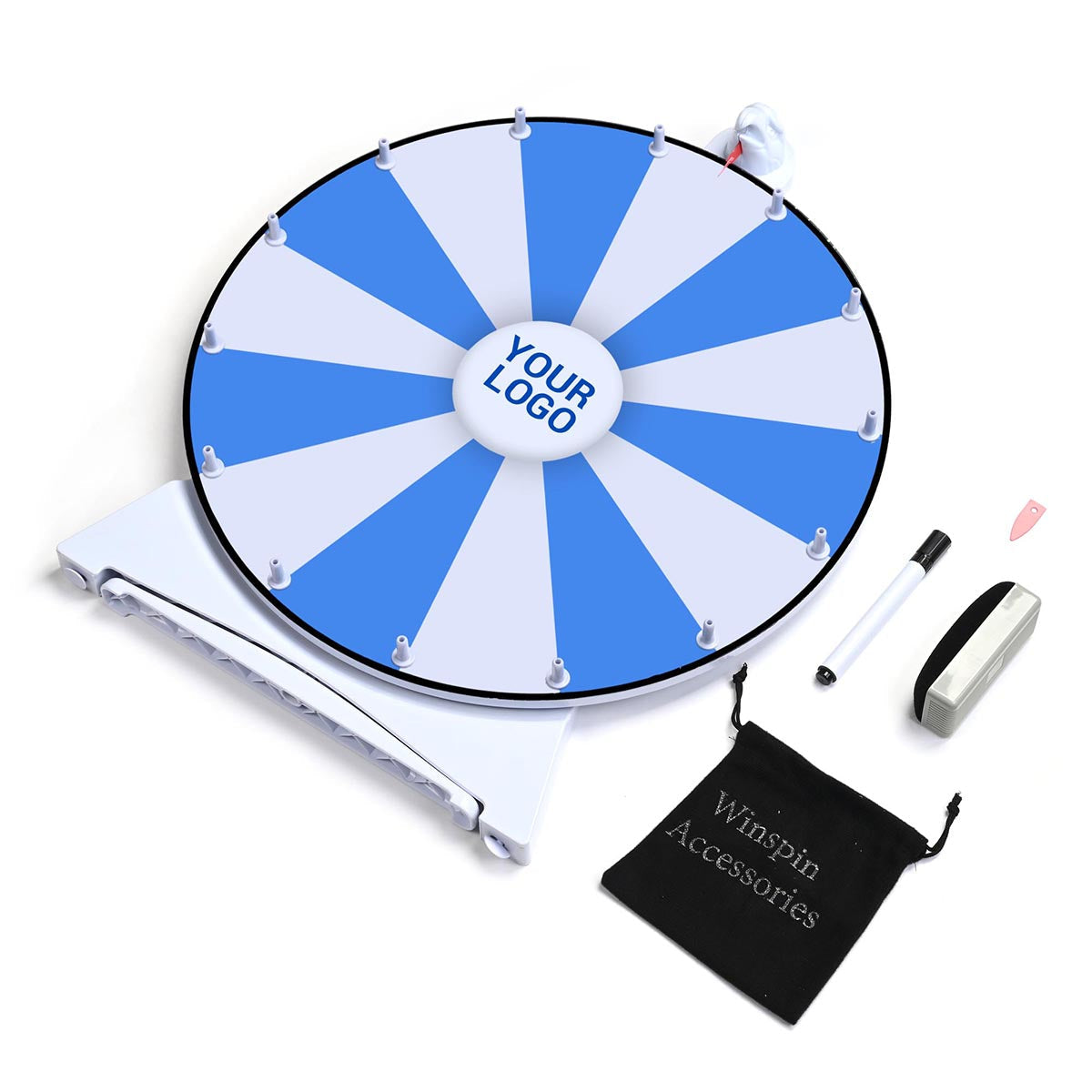 WinSpin 20" Prize Wheel Tabletop Lay Flat with Bald Eagle