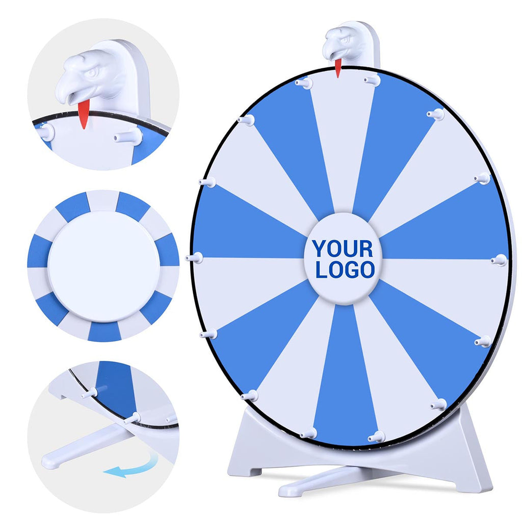 WinSpin 20" Prize Wheel Tabletop Lay Flat with Bald Eagle