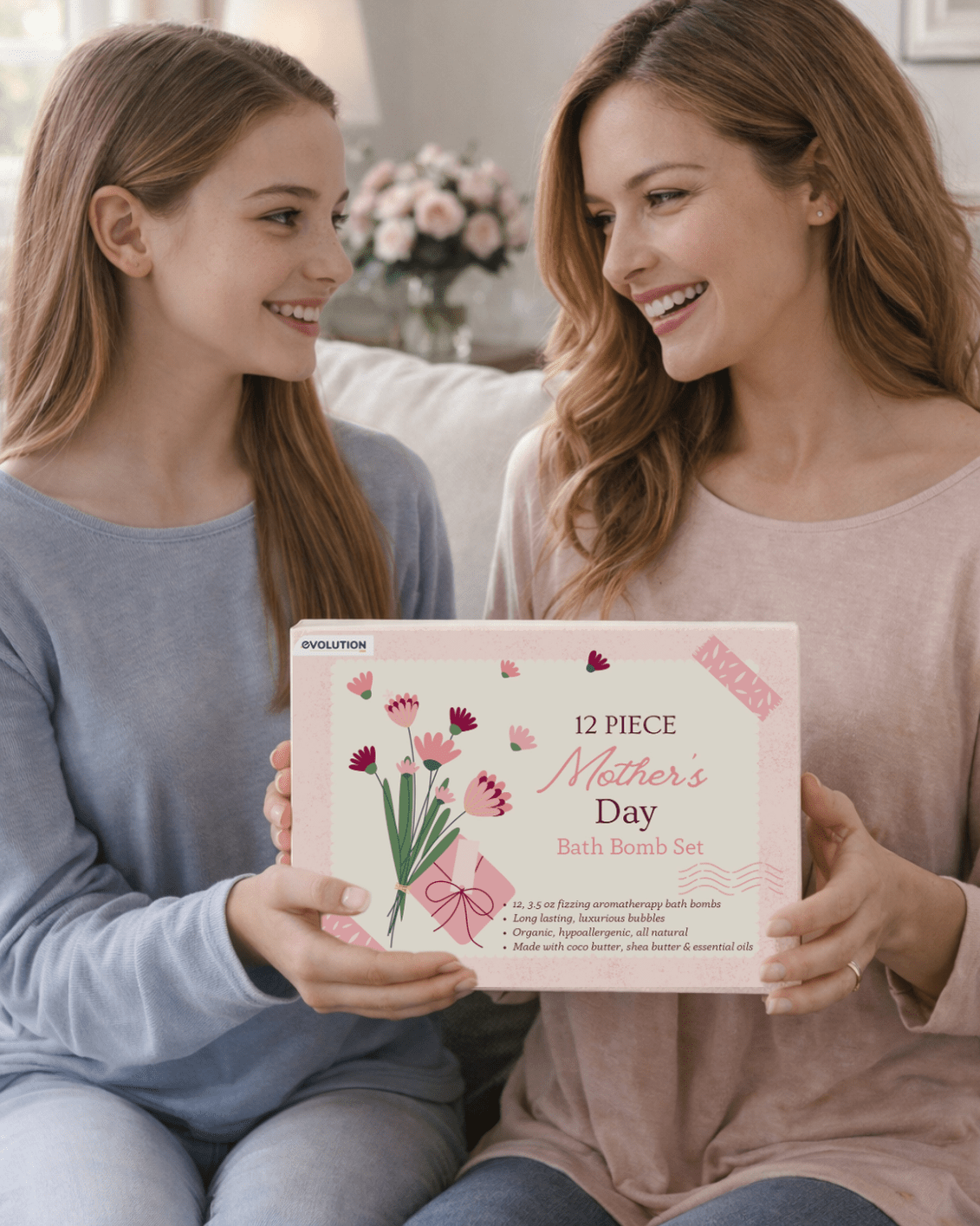 EvolutionUSA 12pc Mother’s Day Bath Bombs for Women
