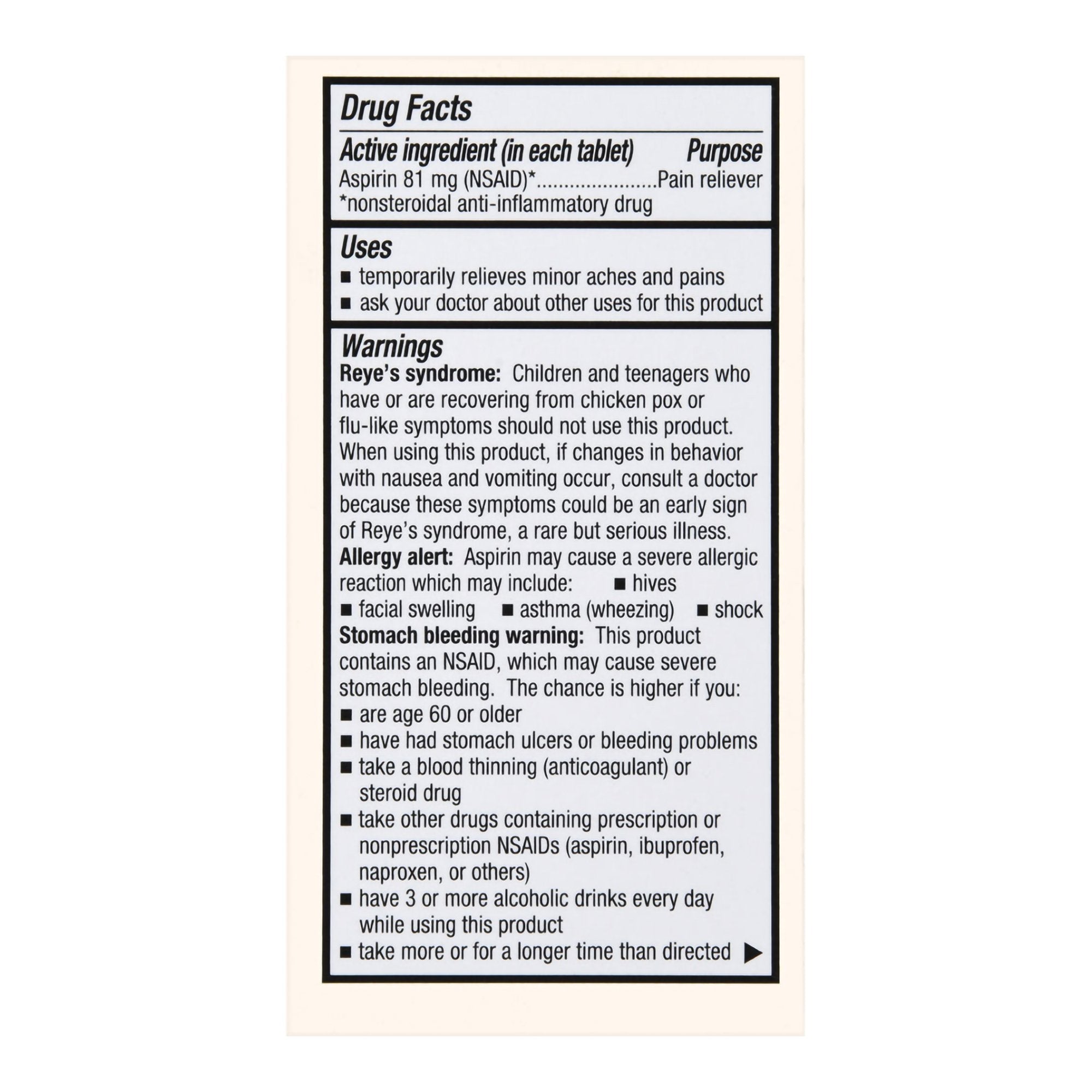 Foster & Thrive™ Low Dose Aspirin 81 mg Tablets 70677112101