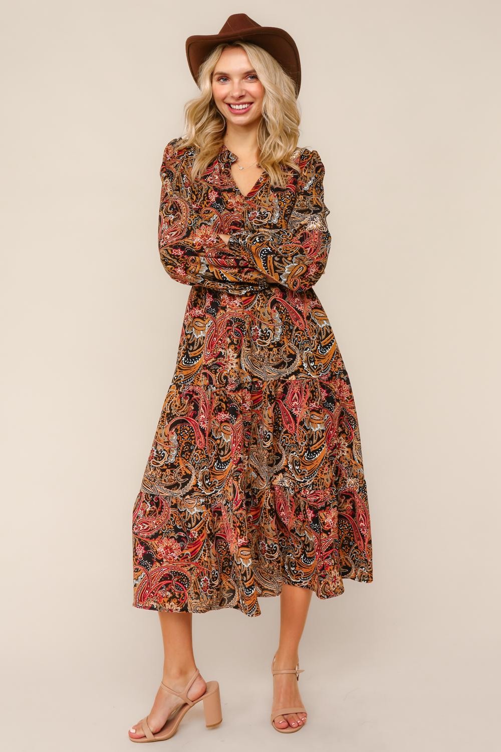 PLUS SMOCKED WAIST MAXI BOHEMIAN WOVEN DRESS