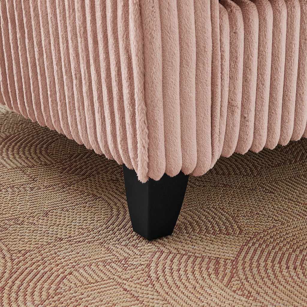 Lazy sofa chair, comfortable single-person sofa chair, with a backrest and soft seat cushion, having armrests on both sides, suitable for living room and bedroom - Pink