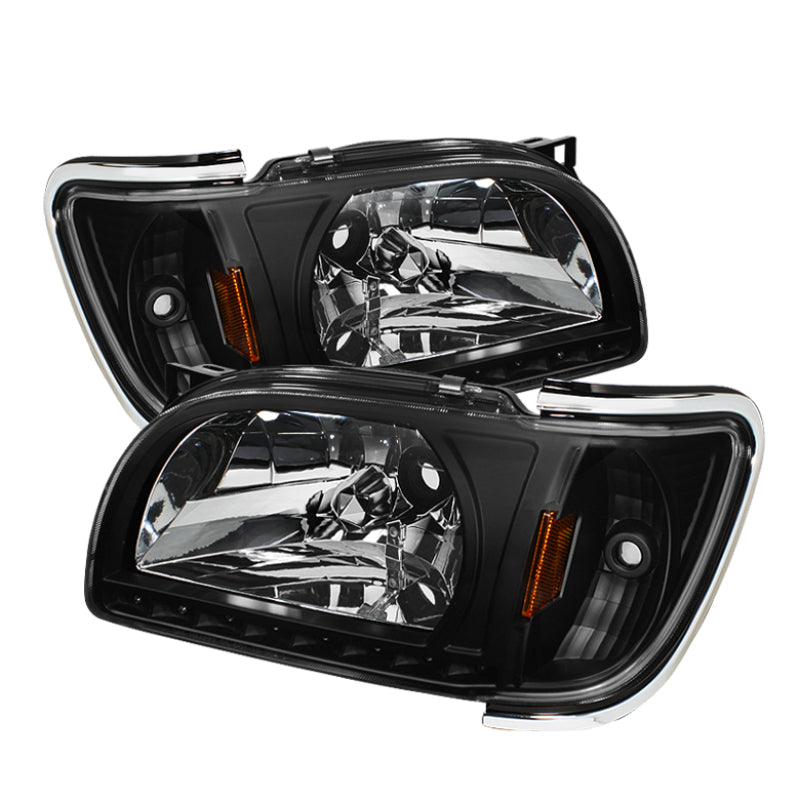 SPYDER Xtune Toyota Tacoma 01-04 1 Piece w/ Chrome Trim Crystal Headlights Black HD-ON-TT01-1PC-LED-CC-BK 5056221