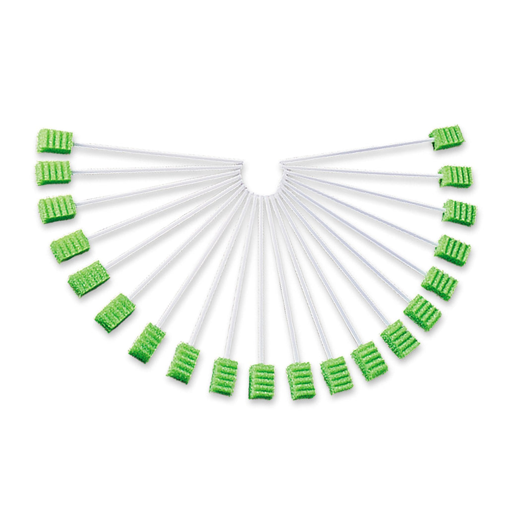 Toothette Plus Oral Swabsticks Foam Tip, Green, 6 Inch, Individually Wrapped 6076