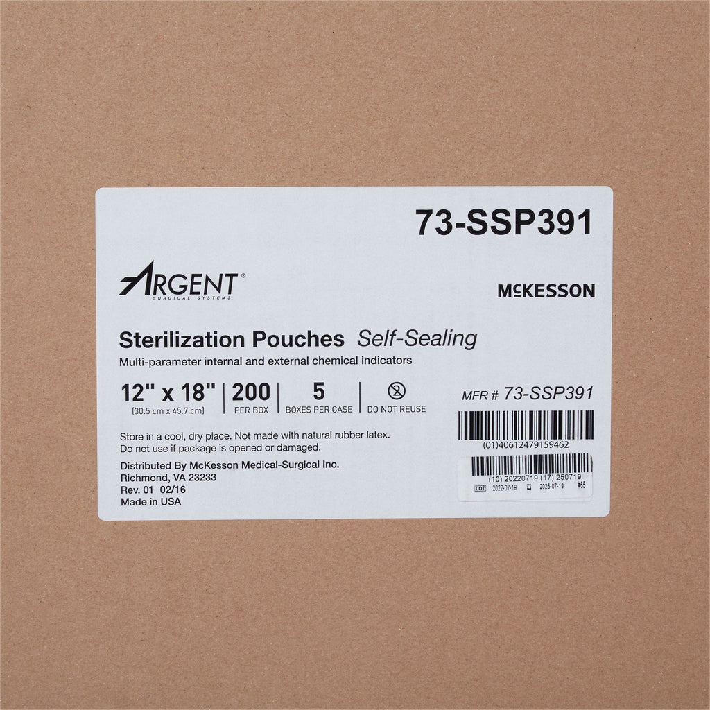 McKesson Argent® Sure-Check® Sterilization Pouch, 12 x 18 Inch 73-SSP391