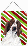 Welsh Springer Spaniel Candy Cane Holiday Christmas Wall or Door Hanging Prints Aluminum Metal Sign Kitchen Wall Bar Bathroom Plaque Home Decor Front Door Plaque, 12x16, Multicolor