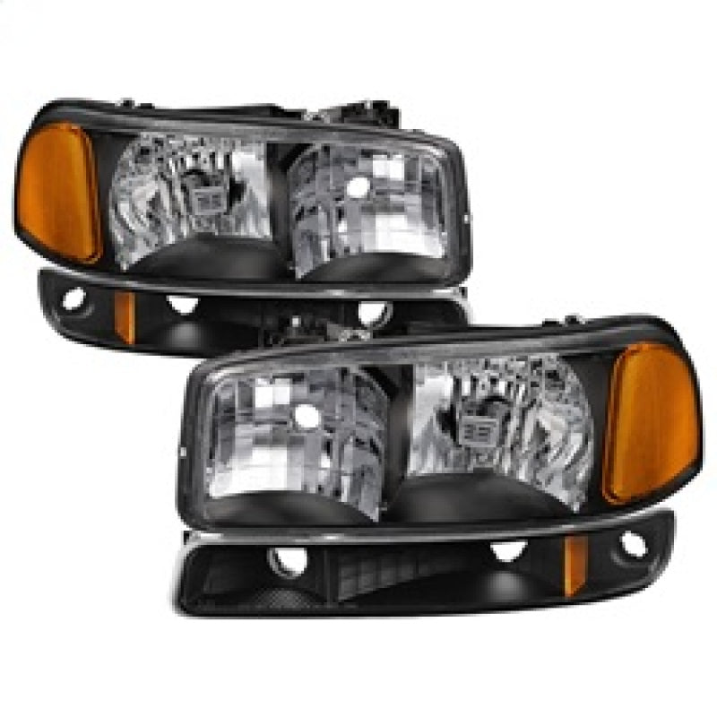 SPYDER xTune GMC Sierra 99-06 /Yukon 00-06 Crystal Headlights & Bumper Lights - Black HD-JH-GS99-AM-SET-BK 9037474